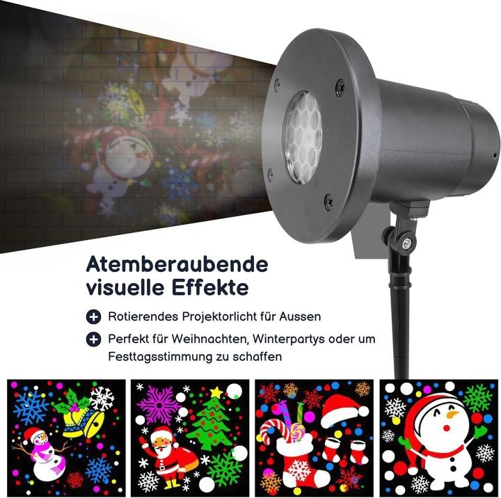 Immagine prodotto Hermex Proiettore per motivi natalizi all'aperto Proiettore per video proiettore LED Lampada per proiettore