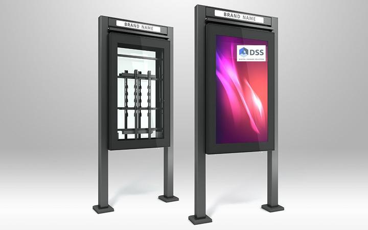 Produktbild DSS Outdoor Stele Portrait, 75" Bildschirm, schwarz