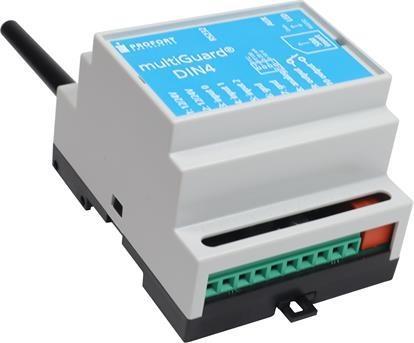 Actual product image Profort MultiGuard DIN4 4G transmitter/modtager, 12-24Vac/dc, 3 digital inputs, 1 analogue input, 1 re