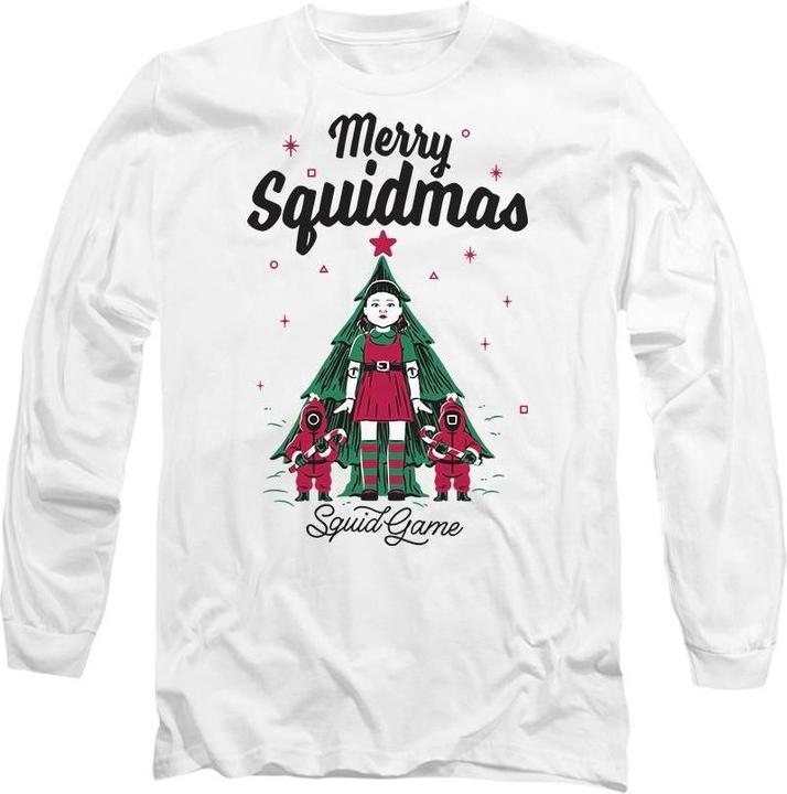 Actual product image Squid Game Unisex Adult Merry Squidmas T-Shirt (L)
