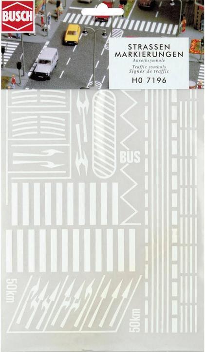 Produktbild Busch H0 Strassenmarkierungen 7196