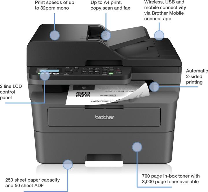 Brother MFC-L2800DW (Laser, Black and white)
