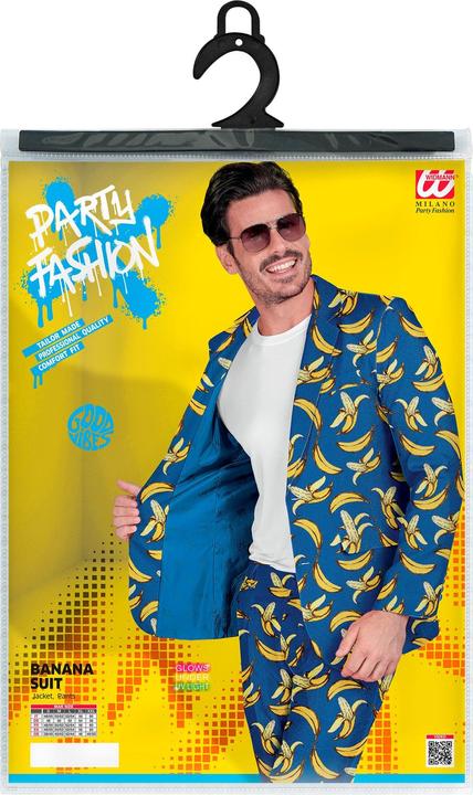 Image du produit Widmann Costume de fête avec motif banane néon veste et pantalon (XL)