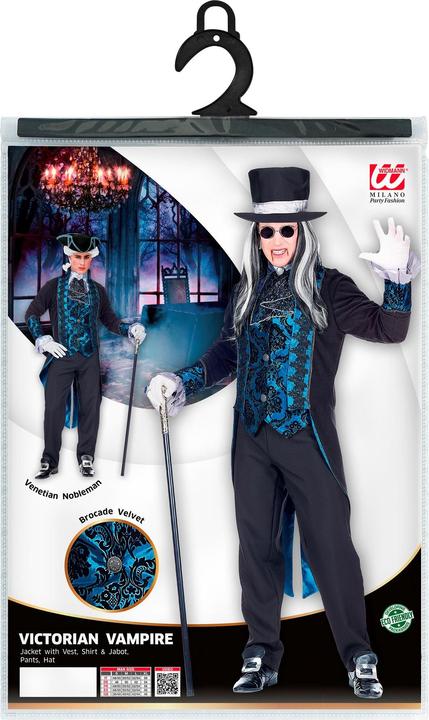 Produktbild Widmann Viktorianischer Vampir Lord mit Jackett mit Weste, Hemd & Jabot, Hose, Zylinder (XL)