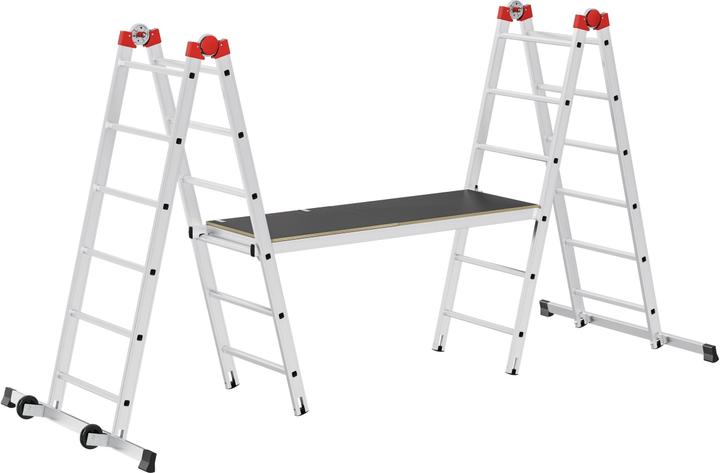 Image du produit Hailo G60, échafaudage multifonctionnel en aluminium, 2 x 12 (Échelle multifonction, 136 cm)