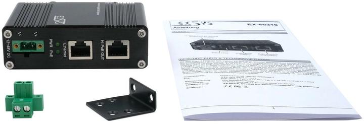 Produktbild Exsys Industrial PoE+ Gigabit Injektor 60W (802.3at (PoE+), 802.3bt (PoE++), 802.3af (PoE), 60 W)