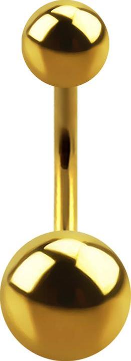 Produktbild Star Piercing Banane vergoldet mit zwei Kugeln (ohne Messing, Chirurgenstahl 316L)