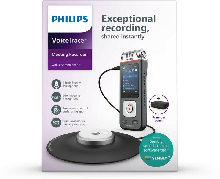Immagine prodotto Philips DVT8115 Tracciatore vocale digitale (8 GB)