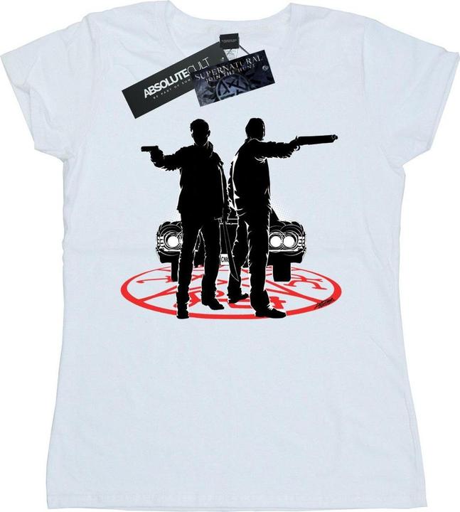 Actual product image Supernatural Womens/Ladies Sam And Dean Silhouette Cotton T-Shirt (L)