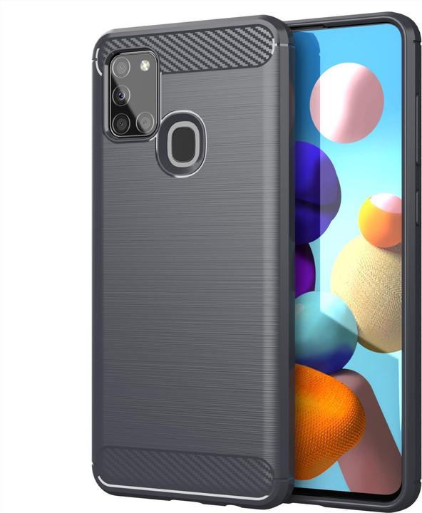 Produktbild Cadorabo TPU Ultra Slim carbon edelstahl Kombi Cover (Samsung Galaxy A21s)