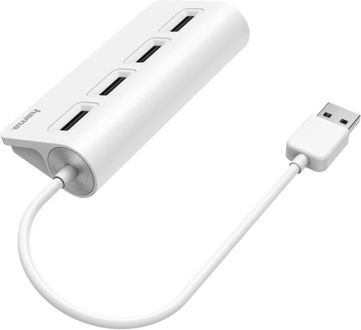Produktbild Hama USB-A-Hub, 4 Ports, USB 2.0, 480 Mbit/s, Weiss (USB-A, 4 Ports)