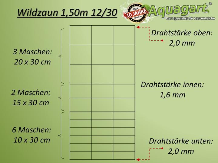 Produktbild Aquagart 350m Wildzaun Forstzaun Weidezaun Drahtzaun Knotengeflecht 150/12/30