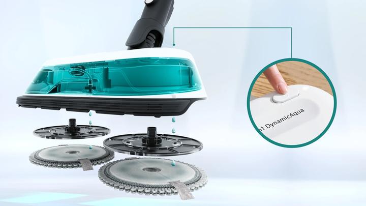 Immagine prodotto Bosch Hausgeräte Scopa elettrica lavapavimenti 2in1 Unlimited 7 ProHygienic Aqua Bianco