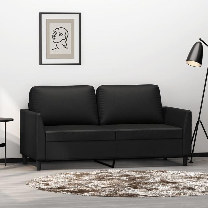 Immagine prodotto VidaXL Divano a 2 posti nero 140 cm in similpelle, colore (2 posti)