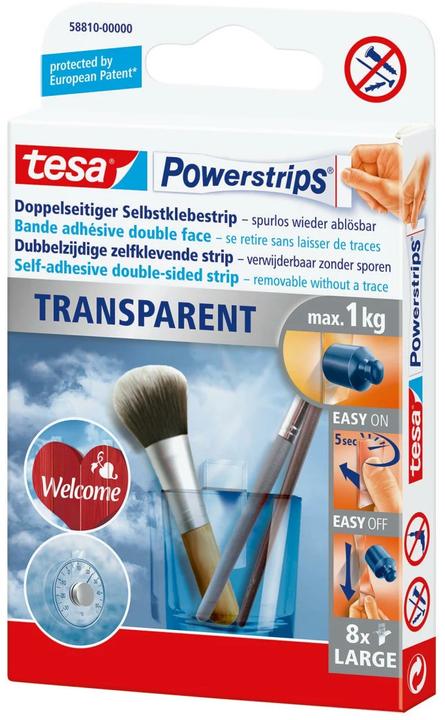 Produktbild tesa Powerstrips Transparent Large (1 kg)