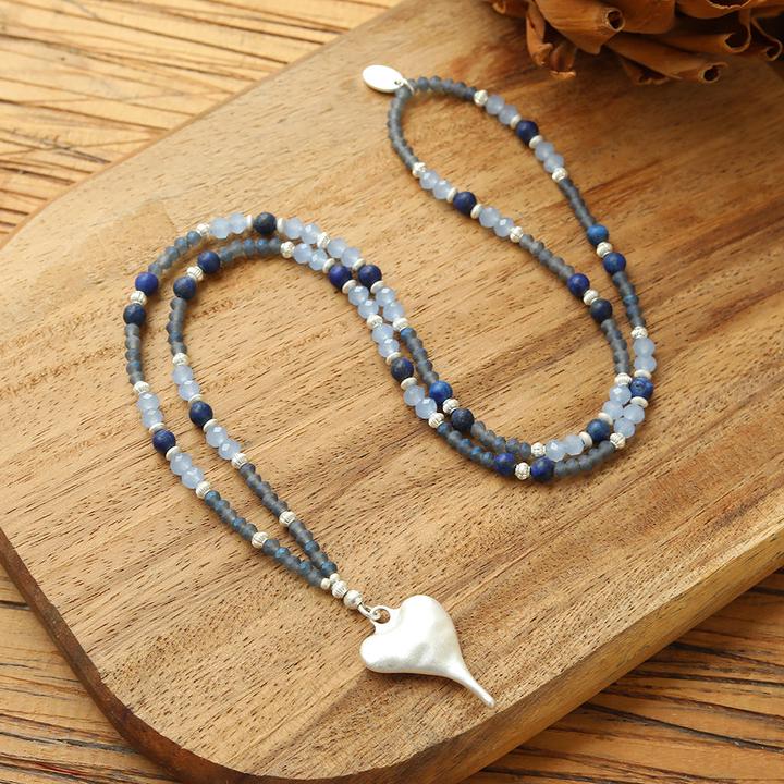 Immagine prodotto Andreani Parure di gioielli "Cuore" in vera sodalite (Blu)
