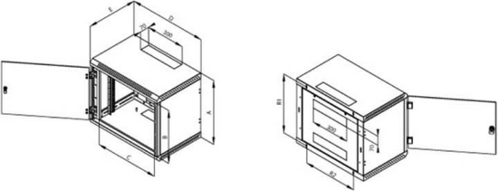 Image du produit Triton RBA-04-AS5-CAX-A1 - Répartiteur mural 19", monobloc, 4 UH, 495 mm de profondeur (4 HE, Rack 19 pouces)
