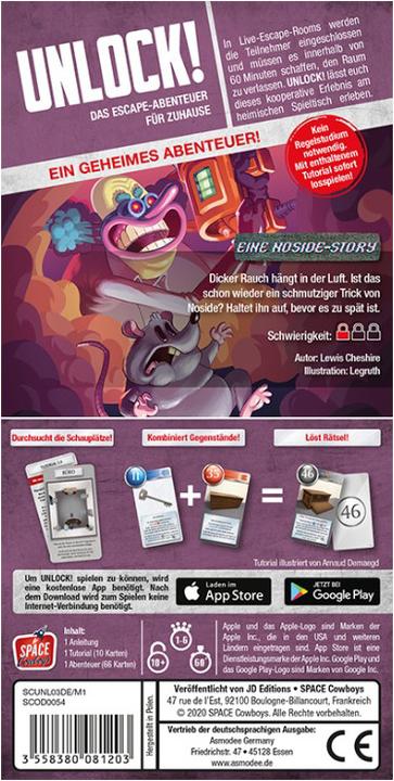 Actual product image Asmodée SCOD0054 - Unlock! - A noside story, single scenario, 1-6 players, ages 10+ (DE edition) (German)