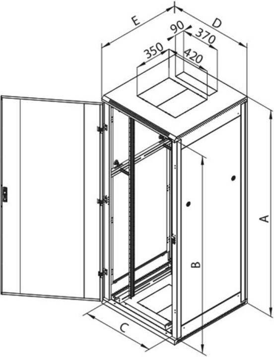 Actual product image Triton RMA-27-A66-CAX-A1 - 19" free-standing cabinet, 27 HU, 600 x 600 mm, 400 kg load capacity (27 RU, 19 inch rack)