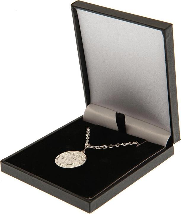 Actual product image Manchester City FC Silver Plated Crest Necklace & Pendant (100% synthetic material)