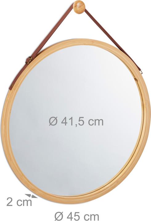 Actual product image Relaxdays Round Hanging Mirror with Frame (45 x 2 x 45 cm)
