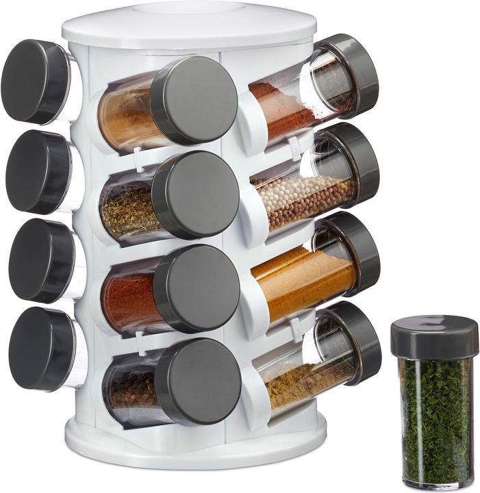 Actual product image Relaxdays Spice Rack with 16 Jars