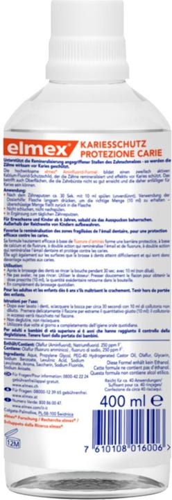 Image du produit Elmex Protection Caries (400 ml, Bains de bouche)