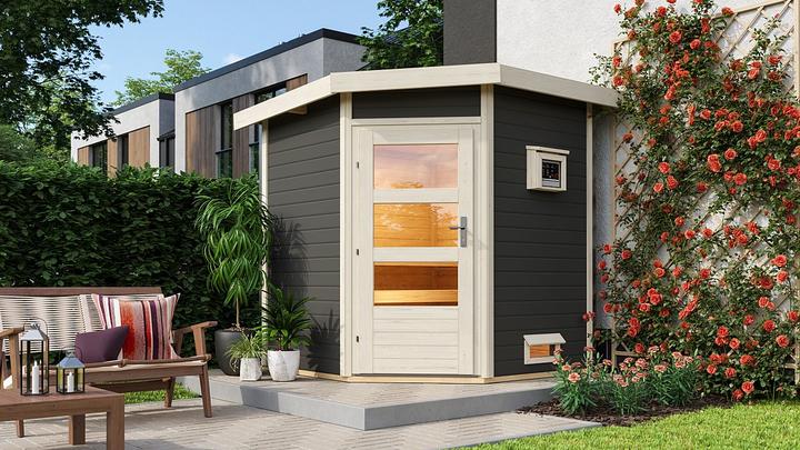 Image du produit Karibu Abri de sauna Pekka accès d'angle (9 KW Bio contrôle externe)
