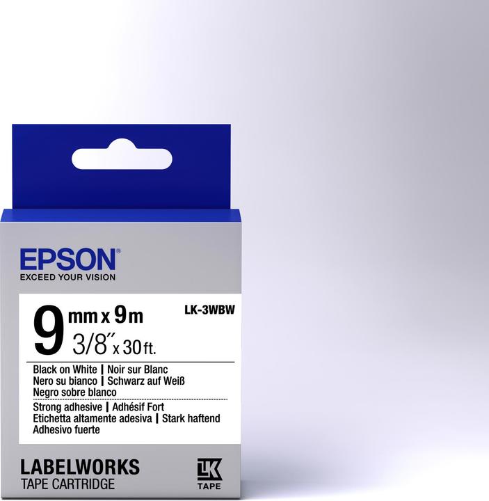 Produktbild Epson Etikettenkassette Lk-3wbw (0.90 cm, Schwarz)