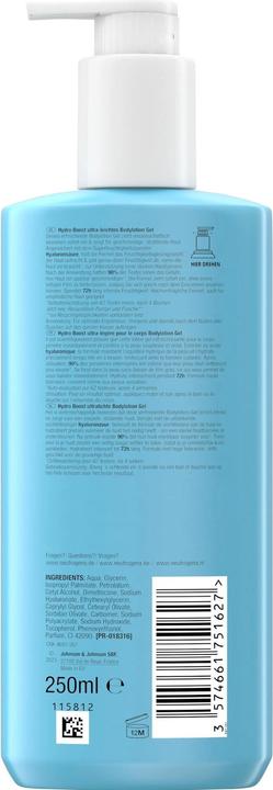 Nährwerte und Zutaten Neutrogena Hydro Boost (Körperlotion, 250 ml)