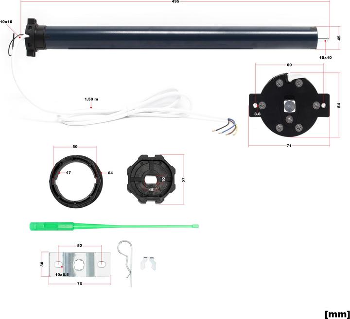 Actual product image Wiltec Rollladenmotor