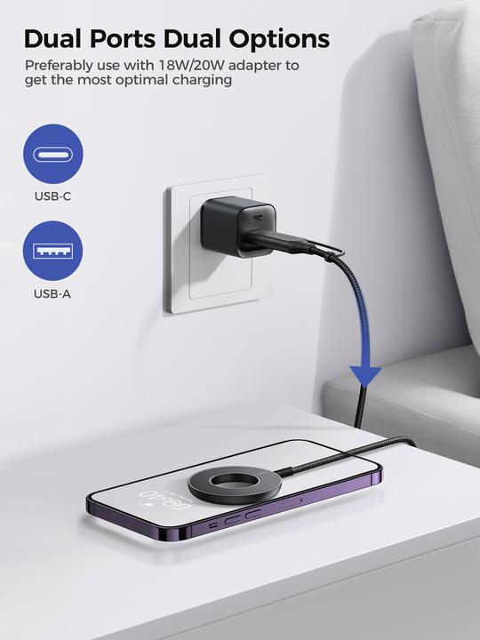 Actual product image Joyroom wireless magnetic charger 15W black (JR-WQM03) (15 W)