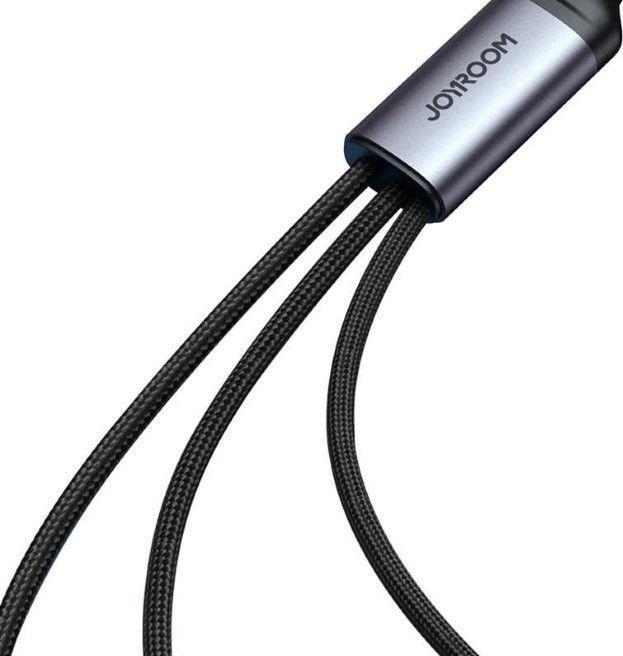 Image du produit Joyroom Cable Speedy USB SA21-1T3, 3 in 1/ 30W/Cable 1.2m (black) (1.20 m)
