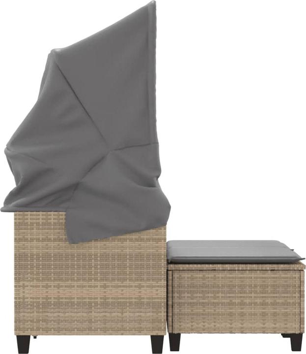 Image du produit VidaXL Canapé de jardin 2 places avec toit et poufs