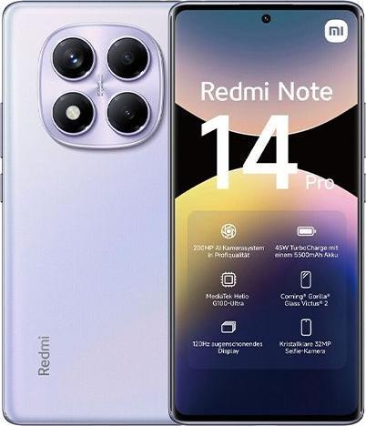 Actual product image Xiaomi Redmi Note 14 Pro (512 GB, Aurora Purple, 6.67", 200 Mpx)