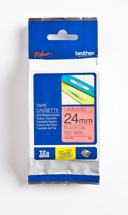Actual product image Brother Tze-451 (2.40 cm, Black, Red)