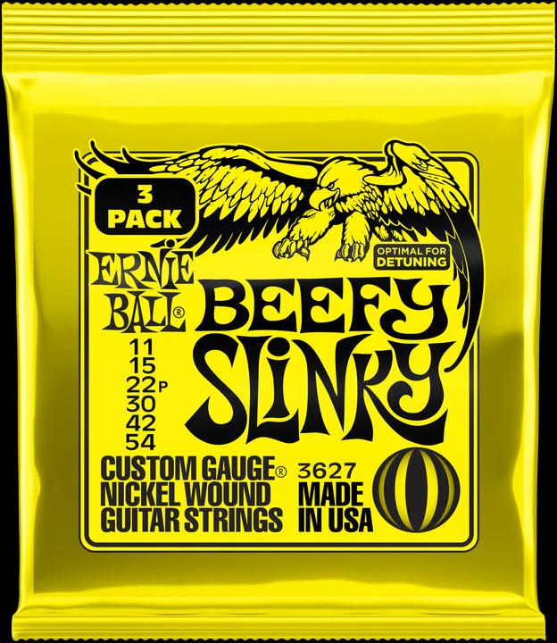 Produktbild Ernie Ball Saitensatz, Slinky Nickel, Beefy 11-54, 3er-Pack (6 x, E-Gitarre, 0.05")