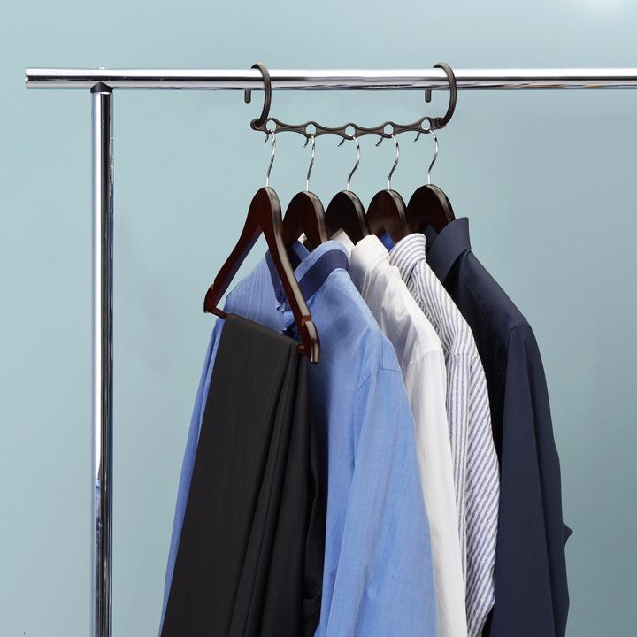 Actual product image Relaxdays Compact Coat Hanger Set of 10, Hook Organiser (10 x)