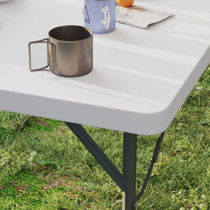 Actual product image Swisshandel24 Picknicktisch, Klappbarer Campingtisch, in zwei Höhen einstellbar, Weiss