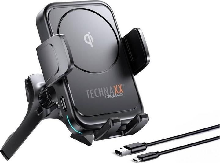 Image du produit Technaxx Kfz-Smartphone-Halterung, Qi-kompatibel, 15 Watt