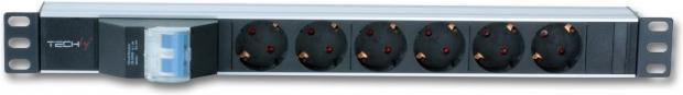 Immagine prodotto Techly I-CASE STRIP-61UD Unità di distribuzione dell'alimentazione (PDU) 6 prese AC 1U alluminio (6 x, CEE 7/3, 3 m)