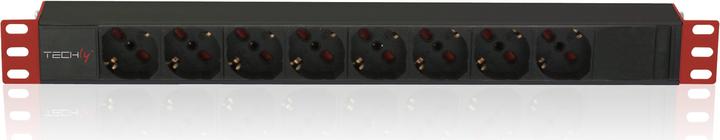 Techly I-CASE STRIP-81V2 Power Distribution Unit (PDU) 8 AC outlets 1U