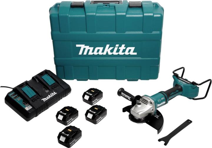 Produktbild Makita DGA 900 PT4KX2 Akku Winkelschleifer 36V ( 2x18V ) 230mm Brushless + 4x Akku 5,0Ah + (230 mm)