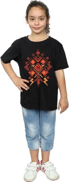 Actual product image Girls Christmas Fair Isle Cotton T-Shirt (140, 146)