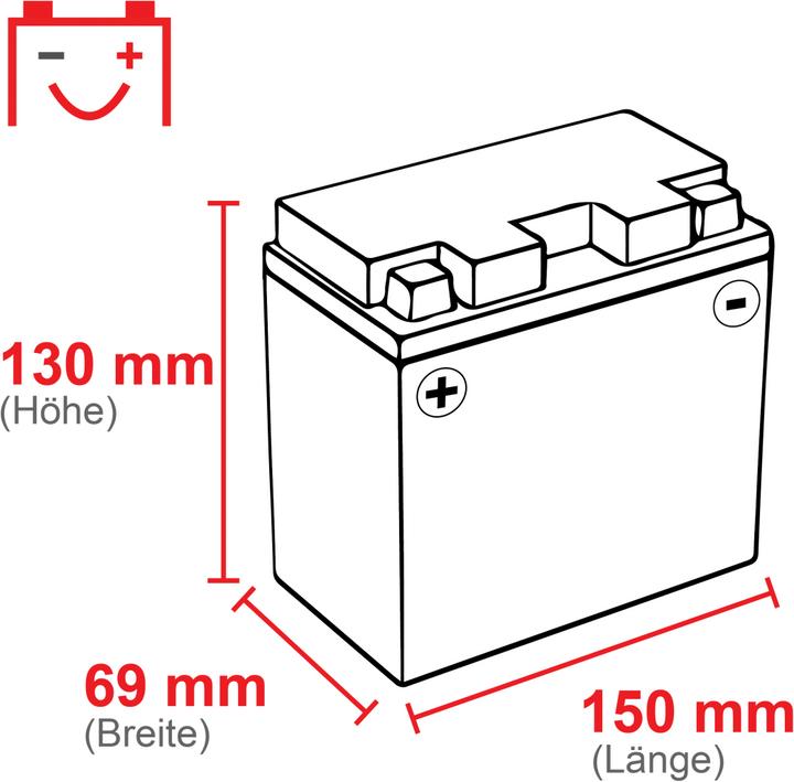 Image du produit Intact SLA12-12B-4 Bike-Power SLA 10Ah Batterie moto (DIN 51015) YT12B-BS (12 V, 10 Ah, 150 A)
