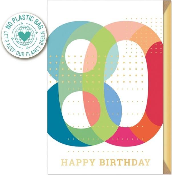 Immagine prodotto Artebene Biglietto di auguri numero compleanno 80 (1 pz.)