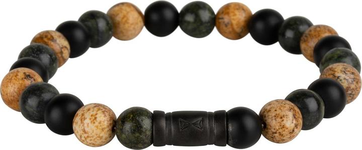 Produktbild AZE JEWELS Ranger Peak - 8mm (17,5cm) Armband (17.50 cm, Green Lace, Picture Jasper, 8mm Onyx Matt)