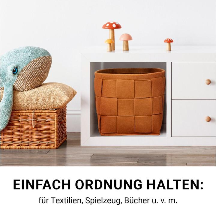 Produktbild N8werk Aufbewahrungskorb Filz 32 cm Rostbraun (1 x, 32 x 32 x 32 cm)