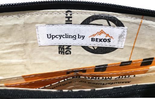 Produktbild Bekos Upcycling - Reissverschluss Geldbörse aus recycelten Zementsäcke Camel