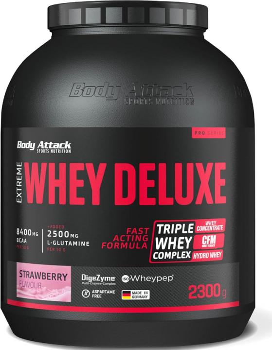Actual product image Body Attack Extreme Whey Deluxe (2300g tin) (Strawberry, 1 pcs., 2300 g)